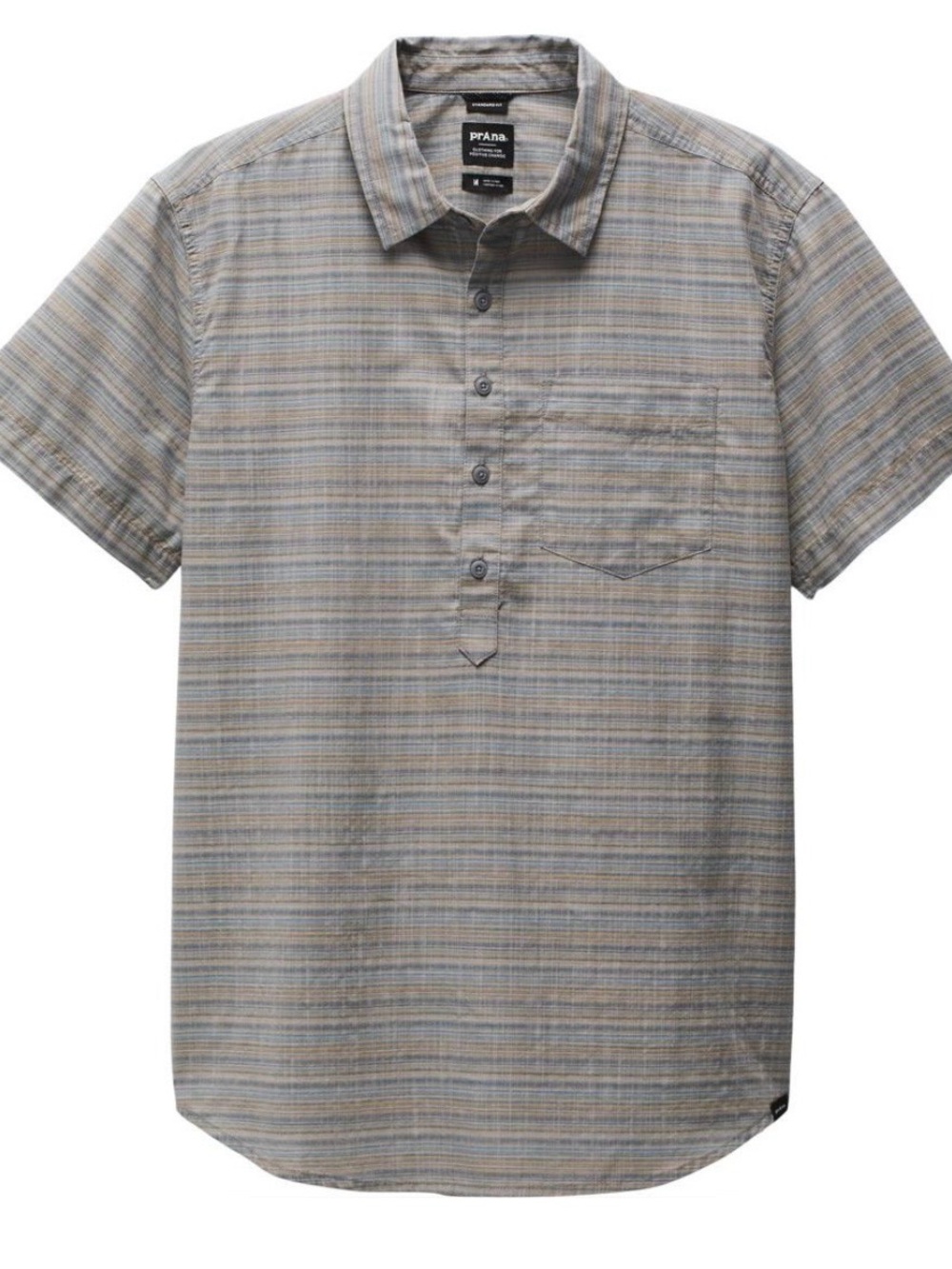 NWT Prana Men’s Groveland Popover Flint Short Sleeve Shirt- XL - Picture 2 of 11